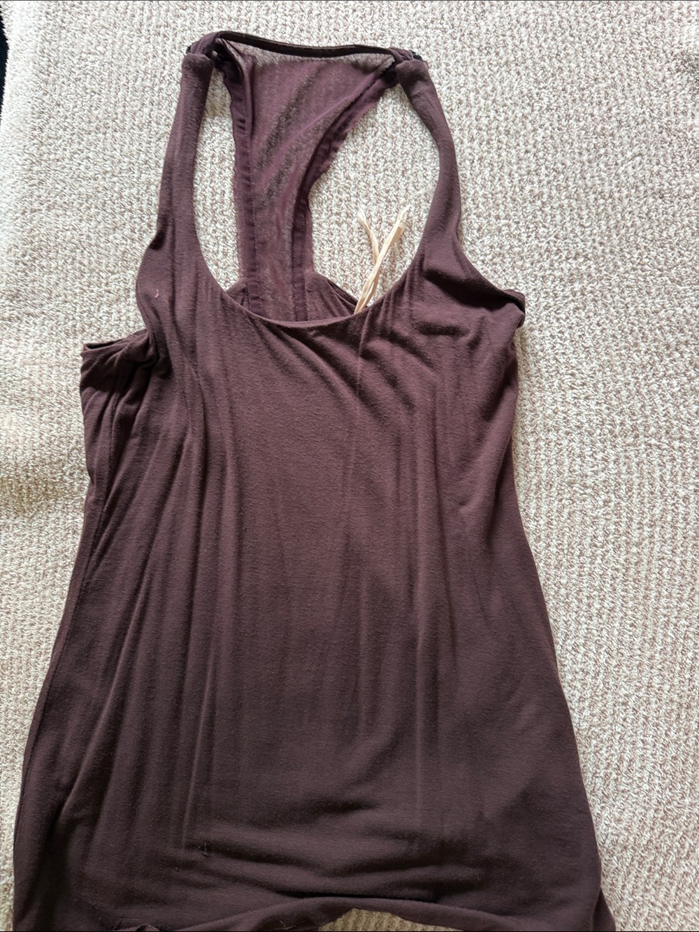 Women’s plum Racerback Tank Top - Lightweight beaded down the back
